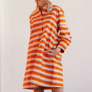 SUNSHINE TIENDA | Hidalgo Stripe Milly Dress Orange Blue Nude Gold | Small